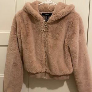 Forever 21 furry zip up